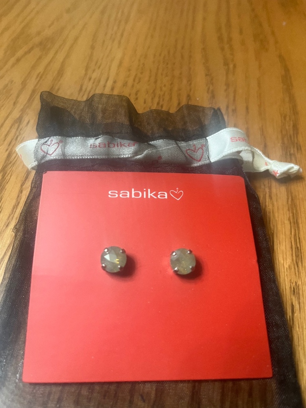 Sabika milky green stone earrings
